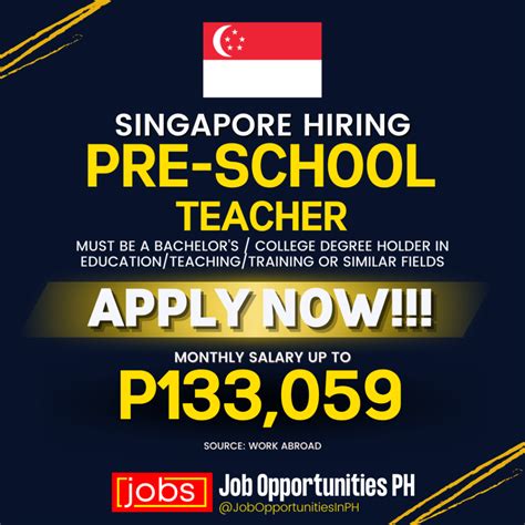 teacher jobs in singapore|jobs in singapore for filipinos.